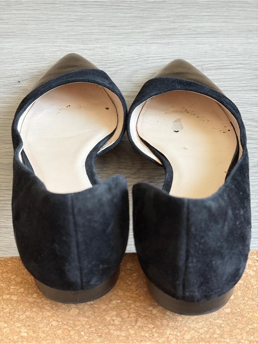 Cole Haan Grand OS d’Orsay Flat — Black Suede & Gold Cap Toe - Picture 3 of 6